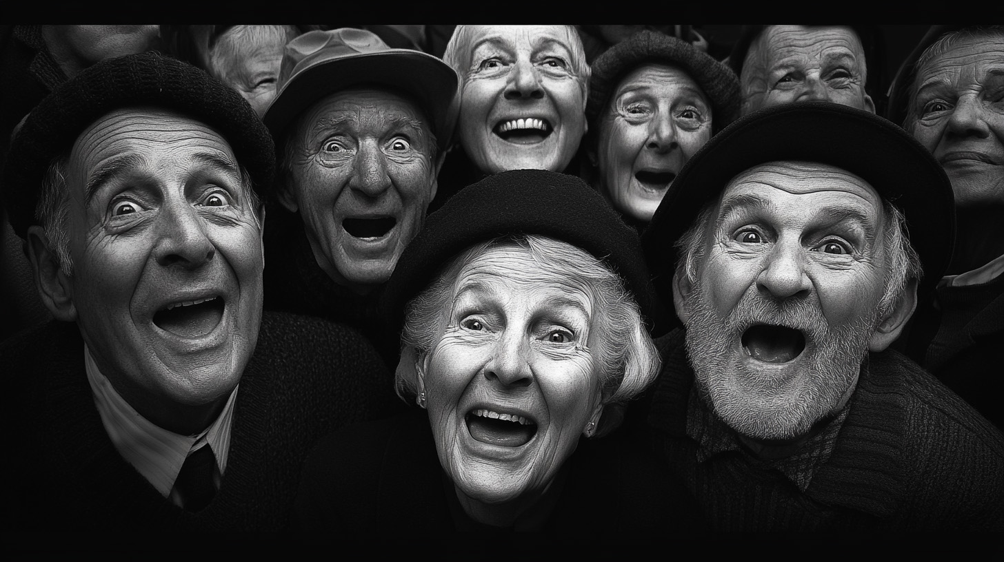 Ältere Menschen lachen in die Kamera